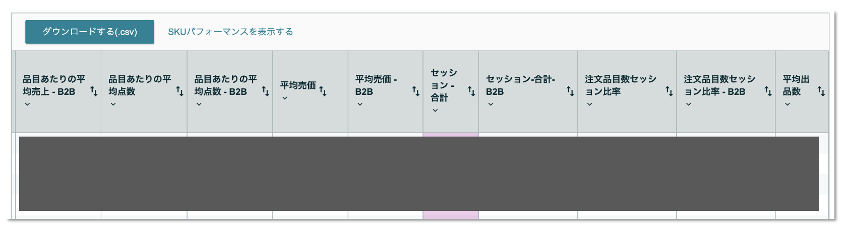 セッション数確認画面