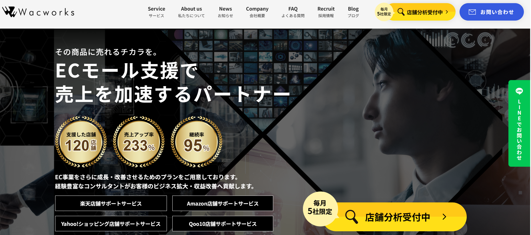 株式会社Wacworksホームページのスクリーンショット