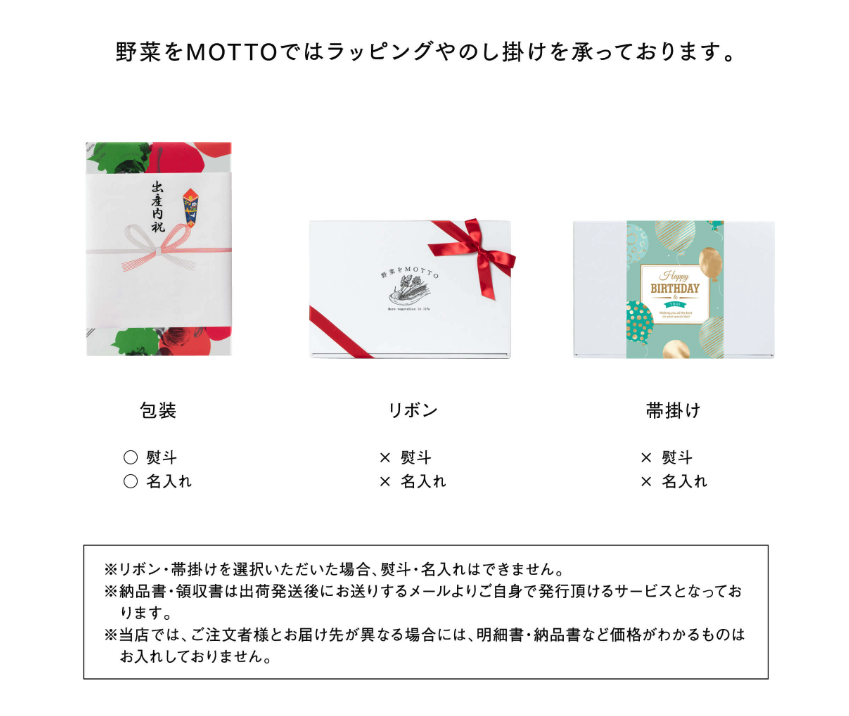 モンマルシェ株式会社のギフト商品のラッピングやのし掛け登録例