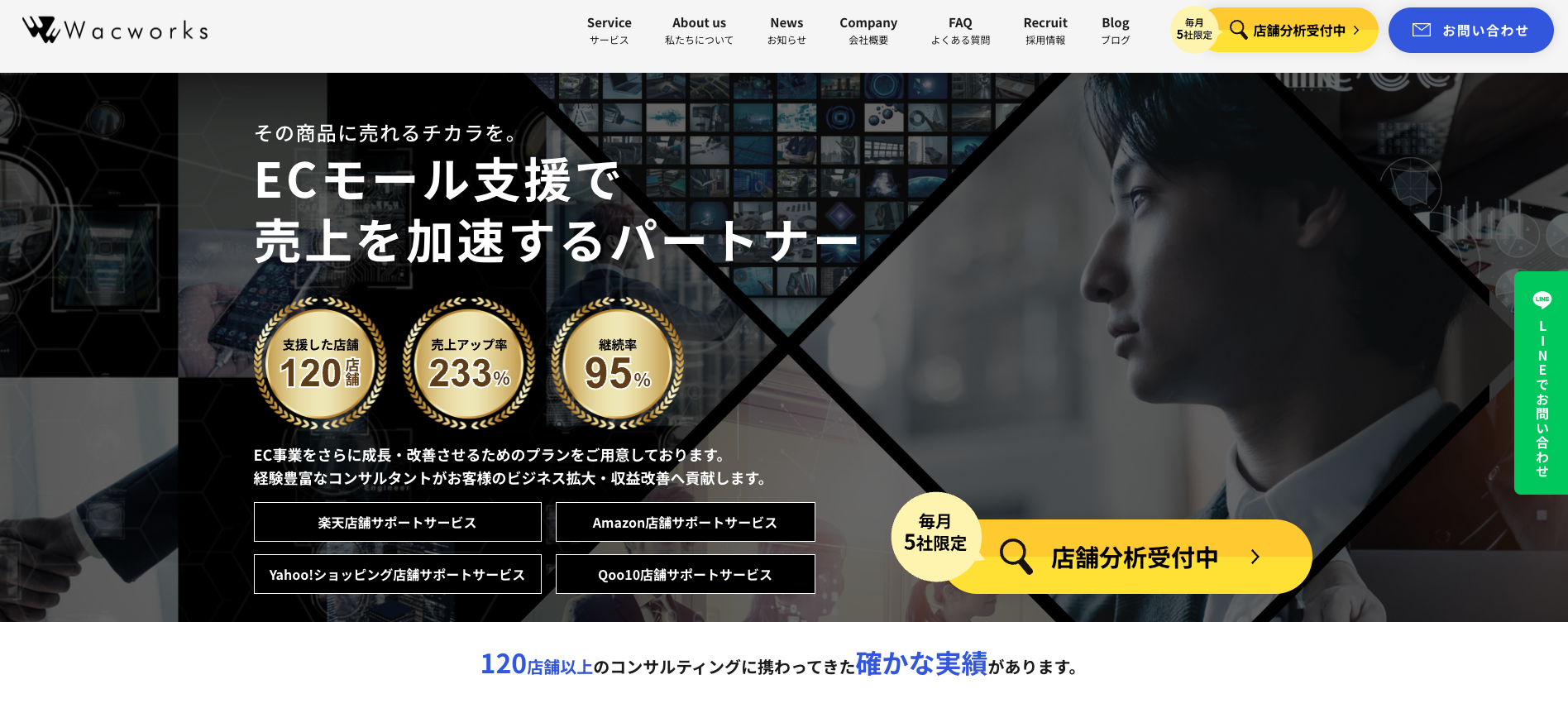 株式会社wacworksホームページのスクリーンショット