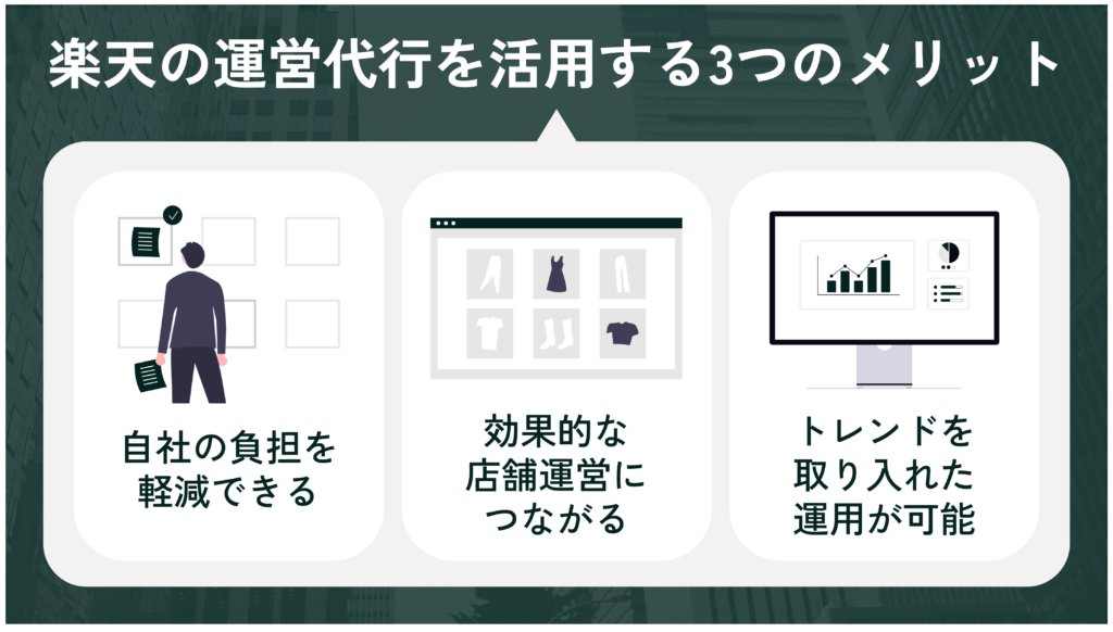 楽天の運営代行を活用する3つのメリット